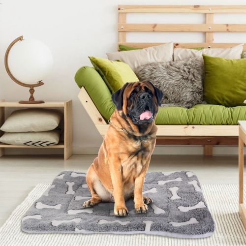 Dog Bed Mat Comfortable Flannel Dog Crate Pad Reversible Cushion Carpet Machine Washable Pet Bed Liner with Bone Patterns Dog Bed Mat Comfortable Flannel Dog Crate Pad Reversible Cushion Carpet Machine Washable Pet Bed Liner with Bone Patterns